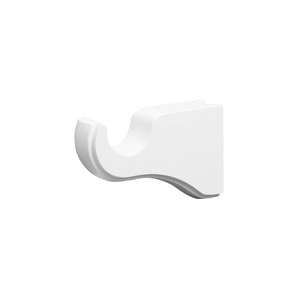 Wood Single Curtain Rod Bracket In White For 1 3 8 Pole 2 Pack Com Wood Single Curtain Rod Bracket In, 2 Inch Wooden Curtain Rod Brackets