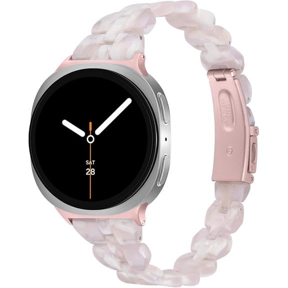 HCTian Slim Resin Bands Compatible with Samsung Galaxy Watch 8 40mm 44mm/Galaxy Watch 8 Classic 46mm,Fashion Lightweight Wristband for Women