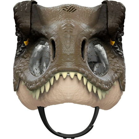 Jurassic World Dominion Tyrannosaurus Rex Chomp N Roar Mask  Costume Dinosaur Toy with Multi-Level Motion and Roar Sounds