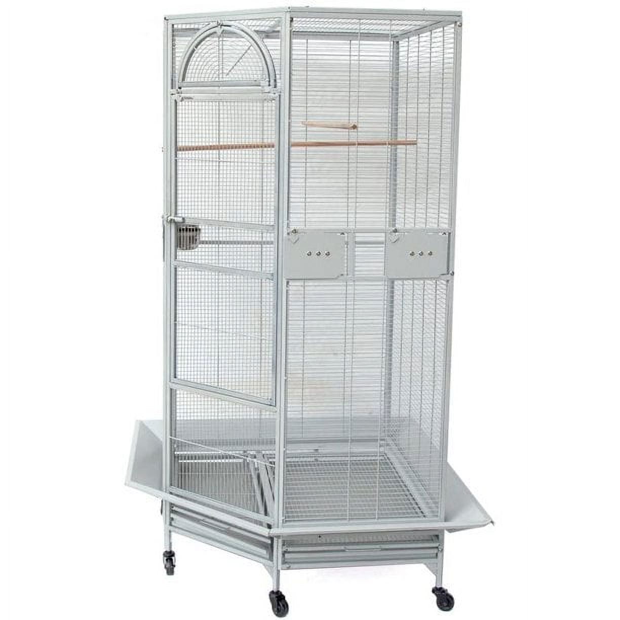 63" Extra Large Deluxe Corner Flight Bird Parrot Breeding Cage 1/2-inch Bar Spacing With Around Metal Seed Skirts for Cockatiel Parakeet Budgies Aviary Canary Lovebird Finch
