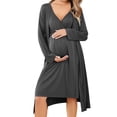 thumbnail image 3 of Avidlove Maternity Robe and Nursing Nightgowns Set for Hospitable Breastfeeding 3 in 1 Labor Delivery Nursing Sleeveless Gown Bathrobe Pregnancy Clothes, 3 of 6
