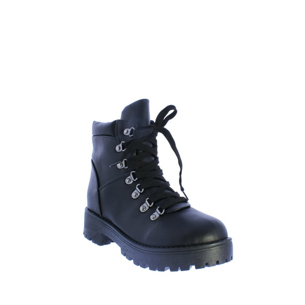 Bamboo Bamboo Women Casual Lace Up Boot in Black