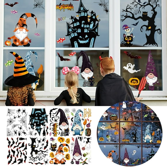 RKSTN Halloween Decorations Halloween Party Decoration Stickers-o-lantern Electrostatic Stickers Halloween Wall Stickers Window Stickers Halloween Decor