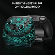 Funlab Video Game Pro Controller with Charging Dock Compatible with Switch/2/OLED, Steam Deck & PC, Black