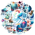 thumbnail image 2 of Cartoon Ocean Theme Stickers, Waterproof Ocean Theme Sticker for Water Bottle Laptop Phone Cases Planner Skateboard Luggage Helmet Party Favor Decor, Ideal for Adults Teens Teacher Rewards, 2 of 9