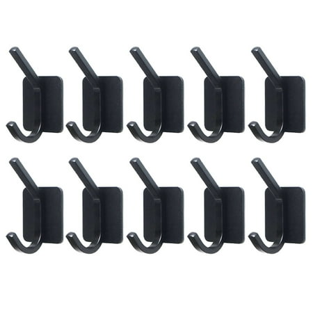 

12Pack Adhesive Hat Hooks for Wall Hat Hanger Wall Rack Mounted Coat Hanging Wooden Bathroom Hooks Stick On Door Closet Cabinet Wardrobe Entryway Waterproof OilProof - Black