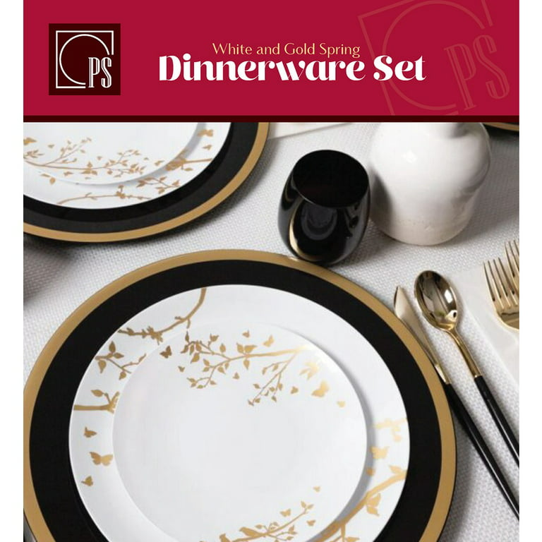 Traditional Christmas Tableware Pack: Disposable Paper Plates, Napkins and  Cups Set for 20