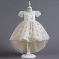 thumbnail image 1 of Lilgiuy Baby Girls Middle-aged Children's Summer Dresses Bubble Sleeve Charming Gauze Princess Gown for 3-12Y, 1 of 5