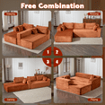 thumbnail image 4 of 110" Modular Sectional Sofa with Chaise, Boneless L-Shaped Cloud Couch with Deep Seat, Corduroy Compressed Sofa for Living Room, No Assembly Required, Brown, 4 of 6