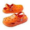 thumbnail image 2 of EliteGoogv Kids Garden Clogs EVA Upper Round Toe On Sandals for Boys Summer Beach Pool Shoes Non Rubber Sole Lightweight Outdoor Casual Footwear US:10.5/3.5-4 Years, 2 of 9