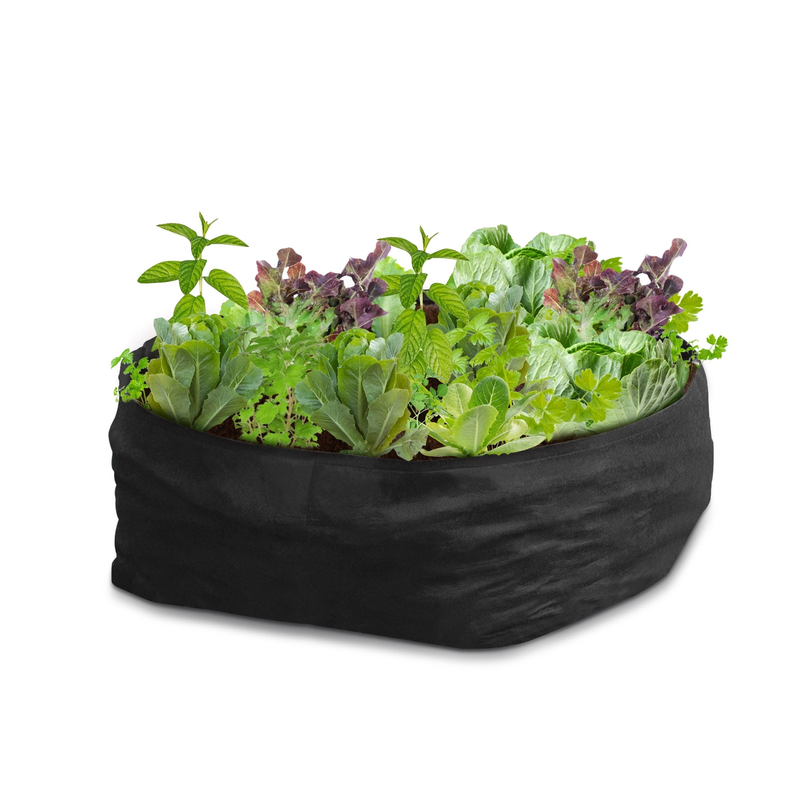 New 5pcs Green Hand Planting Bags Fabric Grow Bag Garden Square Plant Container 