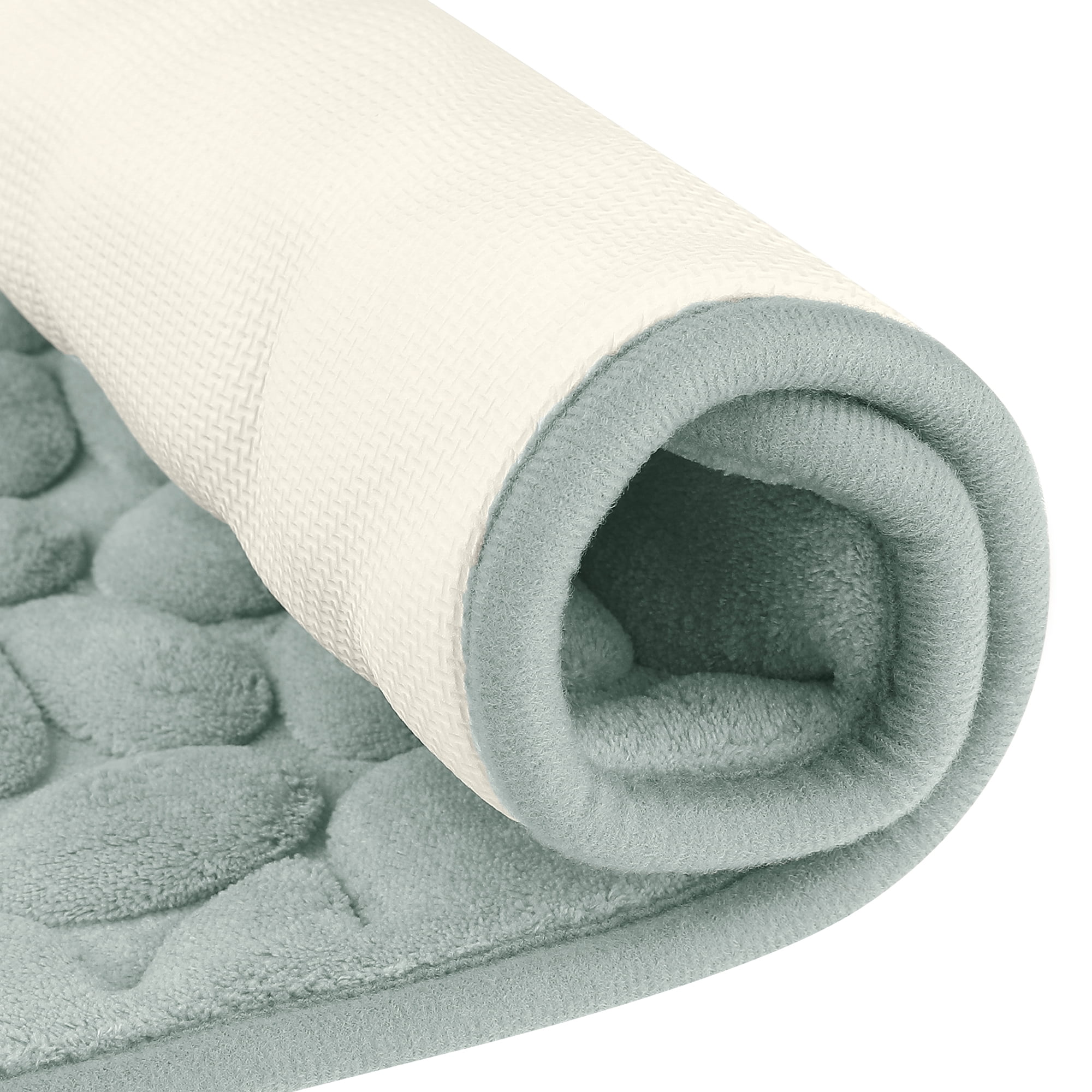 Unique Bargains 2 Pcs Non-Slip Memory Foam Bath Mat Soft Bathroom Rugs for Bathroom, Sink Grey 20" x 32"