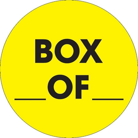 UPC: 0848109016016 | Tape Logic DL1267 2 in. Circle – Box of Fluorescent Yellow Labels – Roll of 500
