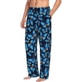 thumbnail image 6 of Naloa Blue Butterfly Pajama Pants Men, PJ Bottoms, Sleep & Lounge Pants-Medium, 6 of 6
