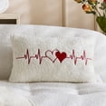 thumbnail image 6 of Valentines Day Pillow, Gaqring Embroidered Heart Decorative Cushion, Cotton Linen Throw Pillow 30x50cm for Sofa Bed Gift, White, 6 of 6