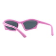 thumbnail image 3 of Unisex Sports Sunglasses Geometric Oval Wrap Around Lightweight UV 400 Pink, 3 of 4