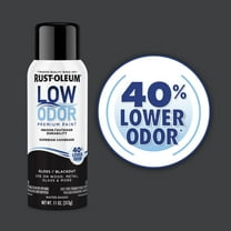 6 Pack, Blackout, Rust-Oleum Low Odor Premium Gloss Spray Paint-388245, 11 oz