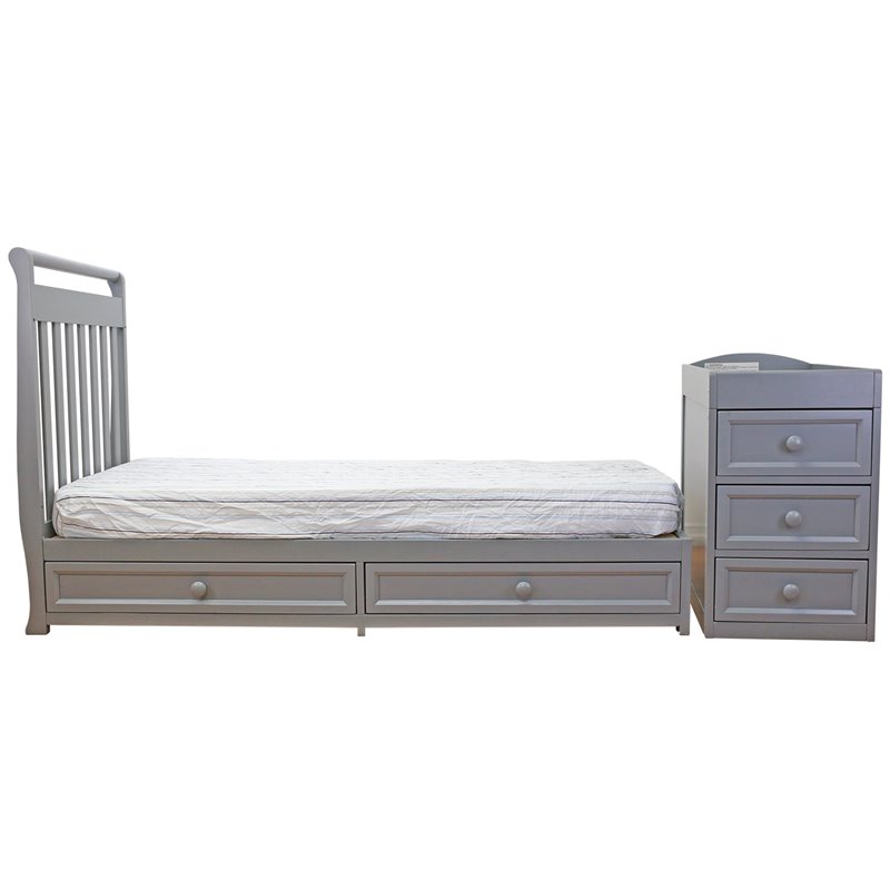 AFG Baby Furniture Daphne 2-in-1 Crib & Changer Combo Gray
