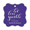 thumbnail image 1 of Darling Souvenir Personnalisé Laissez l'Amour Scintillant Mariage Suspendre Tags Personnalisé Cadre Fantaisie Papier Tags -Violet Pourpre-50 Tags, 1 of 1