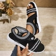 thumbnail image 2 of Women's Breathable Knit Flat Sandals Wide Width Round Toe Summer Casual Sandals Stretch Mesh Soft Bottom Lightweight Walking Shoes Non Slip Outdoor Beach Sandals, 2 of 10