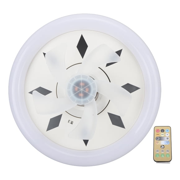 Ventilateur De Plafond à LED à Intensité Variable De 11,8 Pouces 60 W Avec Lumière Ventilateurs De Plafond à Intensité Variable à LED E27 Avec Télécommande 3 Vitesses 5 Pales Rotatif à 360 Degrés 85-2