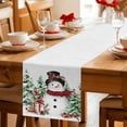thumbnail image 5 of Grey Christmas Table Runner 48 Inches Long Farmhouse Dress Scarves, Snowman Xmas Trees Snowflake Birds Watercolor Dining Tablerunner for Coffee Table/Kitchen Island/Party Décor, 13" x 48", 5 of 8