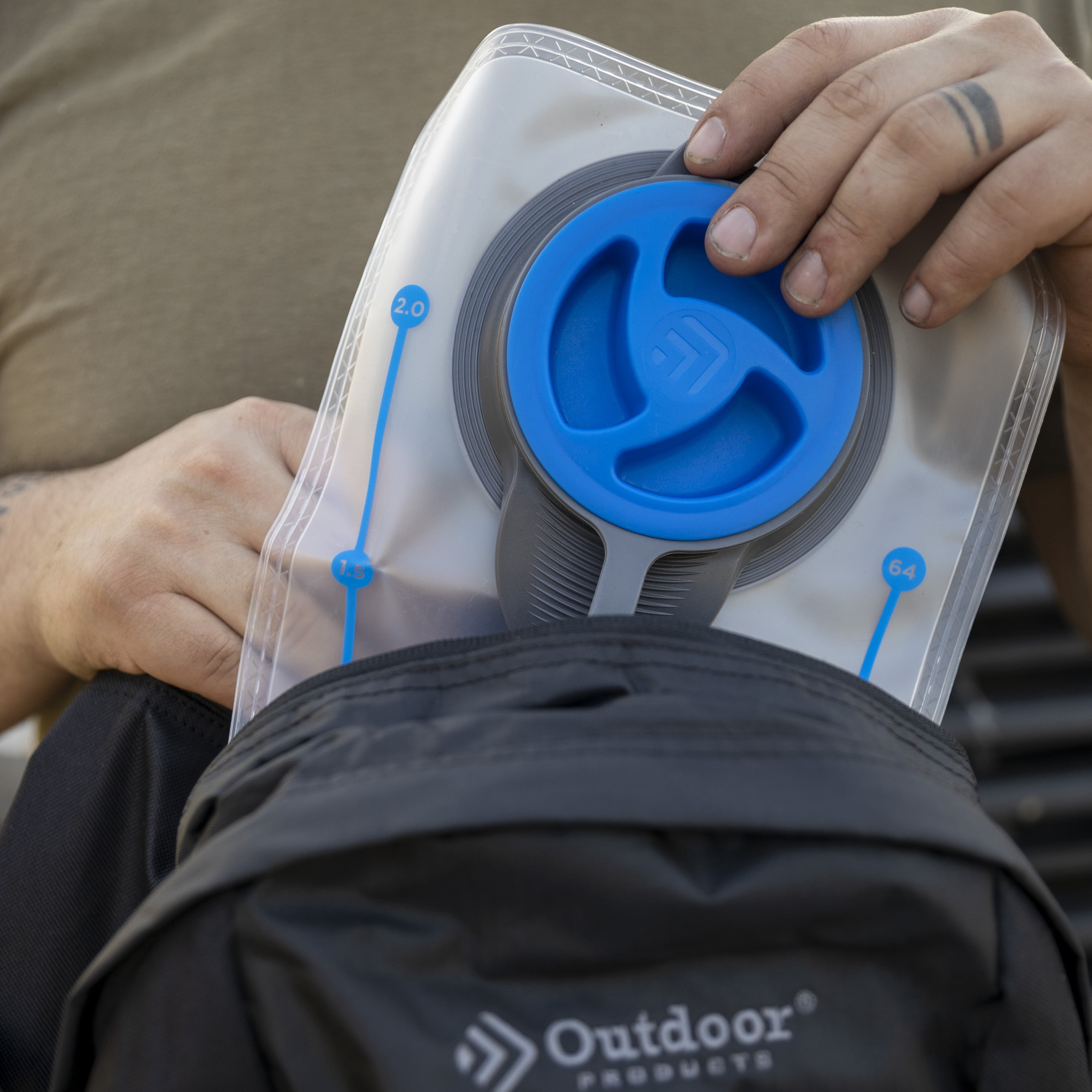 Outdoor Products, Cyclone 2 Ltr Hydration Reservoir, Clear, 2 Liter Capacity, 1, Hiking