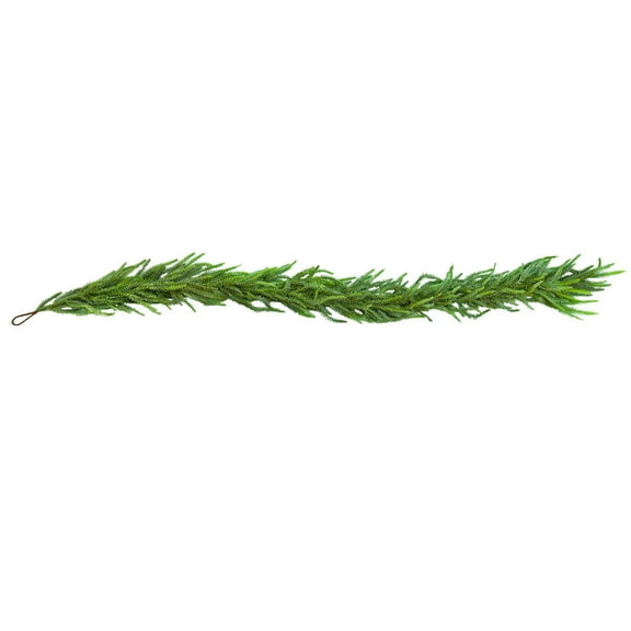 5.9ft Christmas Norfolk Pine Garland Fake Artificical Green Pines Needles Garlands Decoration for Table Fireplace Wall Staircase Door Decor