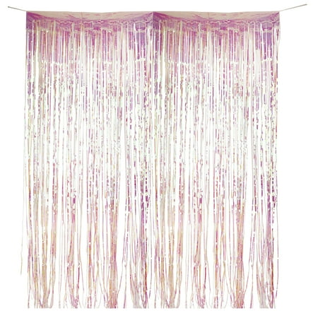 Andaz Press Iridescent Holographic Foil Fringe Party Door Curtain