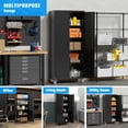 thumbnail image 6 of 72 Inches Metal Garage Storage Cabinet with Wheels, Locking Metal Storage Cabinet with 4Shelves, Rolling Tool Storage Cabinet on Wheels, Assembly Required,Black, 6 of 16