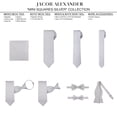 thumbnail image 6 of Jacob Alexander Boys' Prep Woven Subtle Mini Squares Regular Self-Tie Neck Tie - Silver, 6 of 7