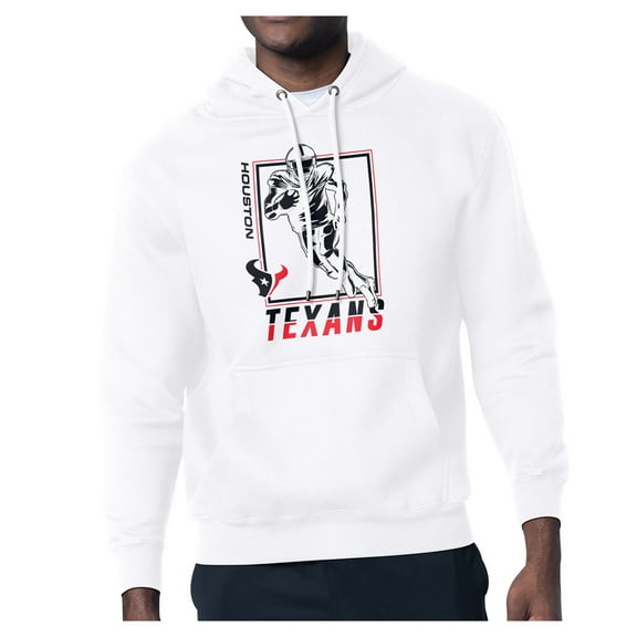 Men's-Starter White Houston Texans Tri-Blend Pullover Hoodie