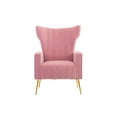 thumbnail image 3 of Accent Chair, Wingback Arm Chair with Gold Legs, Upholstered Single Sofa Modern Lounge Chair for Living Room Bedroom,Pink, 3 of 6