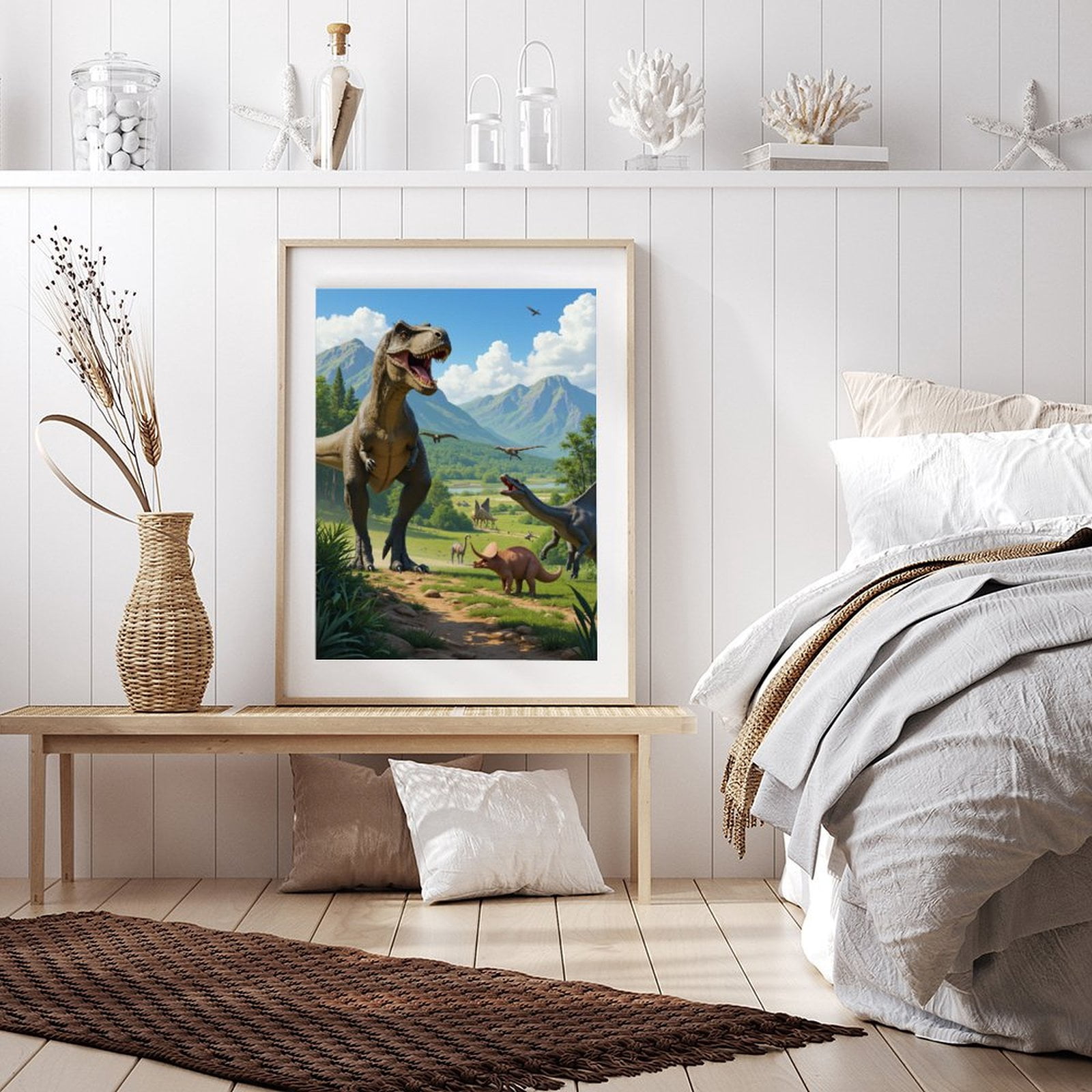 Diamond Art Kit for Adults, Dinosaurs In Prehistoric Landscape Diamond Painting for Adults Beginners, DIY Diamond Art Painting Kits, 5D Diamond Painting Crafts for Home Decor 12x16 Frameless