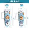 thumbnail image 6 of Yayeee 30oz Stainless Steel Tumbler with Straw and Handle Double-Wall Insulated Travel Water Bottle, Blue Halloween Ghosts, 6 of 8