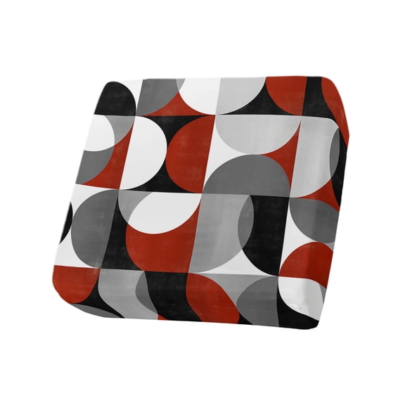 Red Grey Couch Cushion Covers Stretch, Washable Sofa Seat Covers Individual Seat Cushion Sofa Slipcovers Abstract Retro Middle Century Geometric Art Couch Cover Furniture Protector S-1PCS