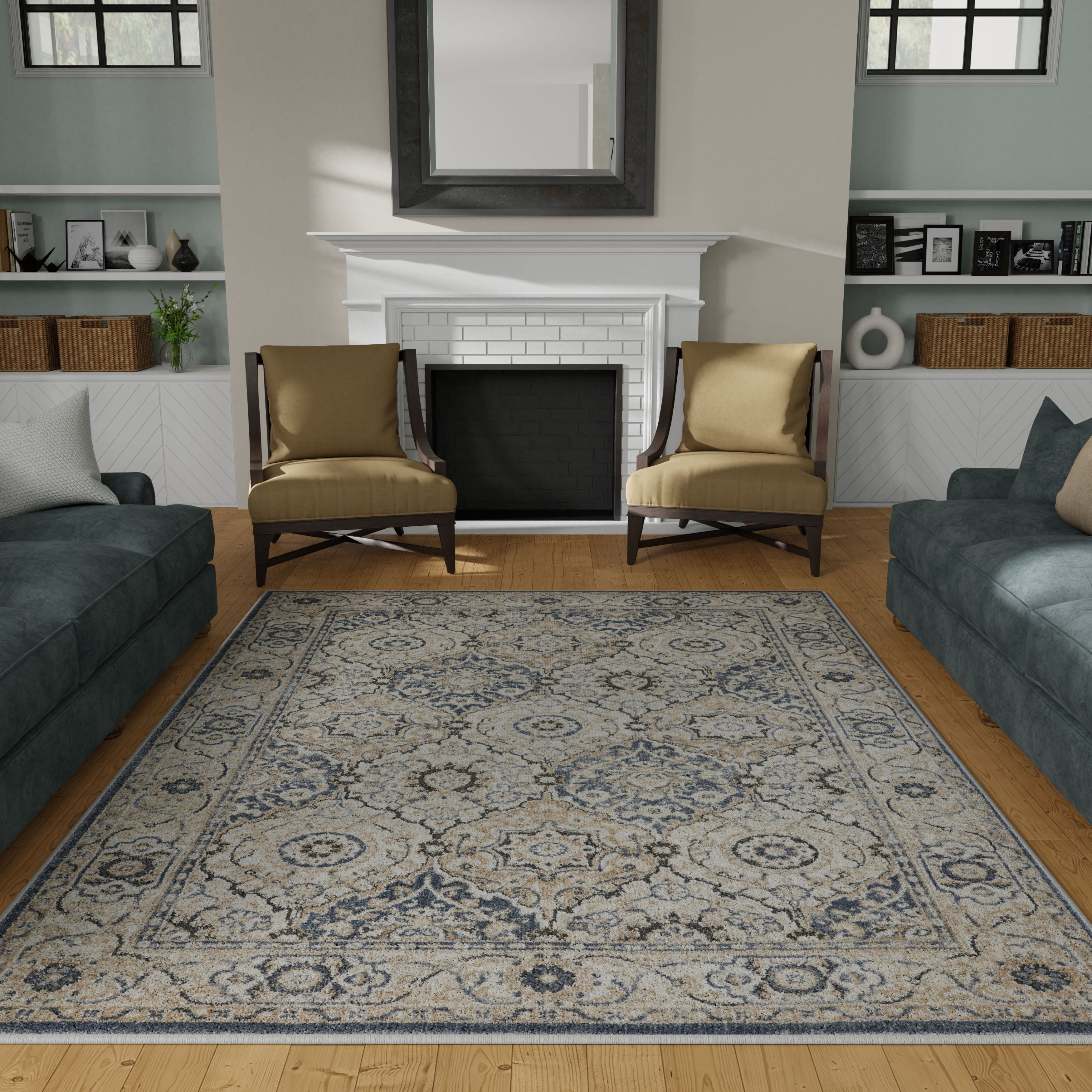 Loomaknoti Kehleigh Dravan 6' x 9' Beige Oriental Indoor Area Rug