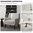 thumbnail image 5 of DREAMSIDEA Accent Chair Modern Upholstered Armchair for Living Room Button Tufted Reading Chair Bedroom Dorm Office,Beige, 5 of 6