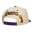 thumbnail image 2 of Men's Mitchell & Ness Cream/Purple Los Angeles Lakers 17x NBA Champions Soul Legacy Defined Snapback Hat, 2 of 4