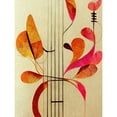 thumbnail image 1 of Abstract Autumnal Boho Leaves and Musical Music Staff Lines Cream Pink Copper Yellow Large Wall Art Poster Print Thick Paper 18X24 Inch, 1 of 5