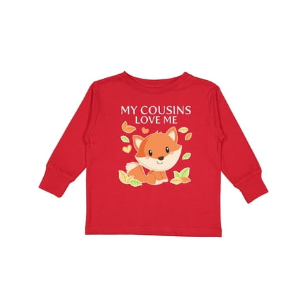 

Inktastic My Cousins Love Me- Little Fox Gift Toddler Boy or Toddler Girl Long Sleeve T-Shirt