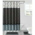 thumbnail image 2 of Set of 15 pieces Diamond Black Grey High Quality for Bathroom Toilet Rug 17" x 18",Bath Mat 18" x 30" Non slip , 1 shower curtain 70" x 72", 12 rings covered Machine Wash, 2 of 2