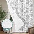 thumbnail image 6 of Grey Floral Cute Shower Curtain - Water Repellent Fabric Shower Curtains Washable, Summer Cozy Botanical Decorative Polyester Cloth Bathroom Curtains Modern Bath Decor 72"x84", 6 of 8
