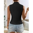 thumbnail image 2 of Women'S 2025 Summer Sleeveless Vest Casual Fully-Lined Slim Work Fashion Petite Elegant Tops Black S, 2 of 8
