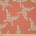 thumbnail image 2 of Ambesonne Salmon Fabric by the Yard Microfiber, Brushstrokes Butterfly Art, 5 Yards, Coral and Grey Yellow, 2 of 2