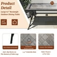 thumbnail image 3 of Mondawe 67"x 40" Outdoor Garden Square Aluminum Frame Tile Long Table for Large Gatherings, Backyard, Patio, Deck or Porch, 3 of 8