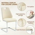 thumbnail image 3 of Sumdeal Dining Chair Sets (2, 4, or 6 chairs), modern leather upholstered chairs, high backrests, silver backrest rings and chrome armrests, waterproof PU leather (white, black, grey, or beige)., 3 of 6