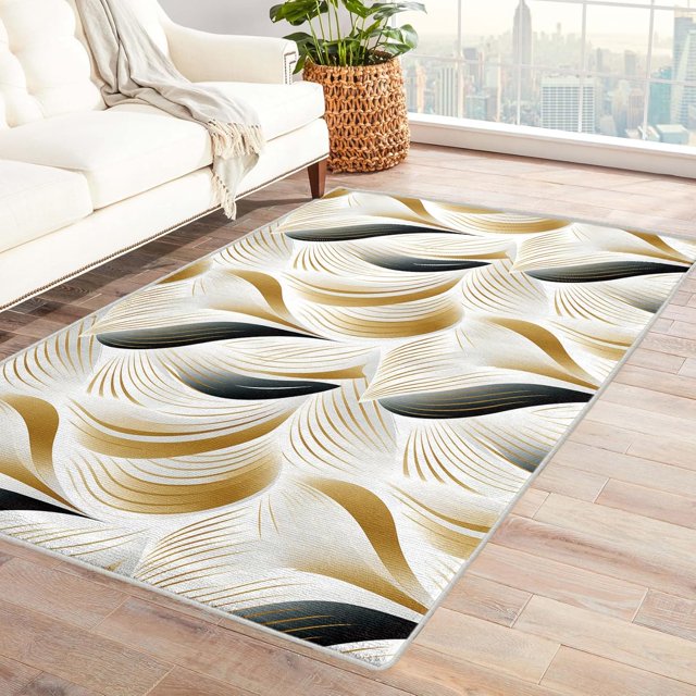 3 x 5 Area Rug Abstract Rugs, Modern Carpet for Living Room Bedroom Geometric Patterned Indoor Home Decor, Non Slip Soft & Low Pile Small Washable Rug ZH&219