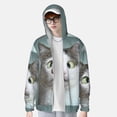 thumbnail image 2 of Fotbe Funny Cat Chaqueta con Protección Solar UPF 50+ para Hombre y Mujer, Camisa con Capucha y Bolsillos-Small, 2 of 7
