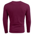 thumbnail image 4 of LNZGNM Men's Long Sleeve Muscle T Shirts Longline Stretch V-Neck Shirts Lightweight Slim Fit Solid Tee Shirt Stylish Business Top,Wine 2XL, 4 of 4